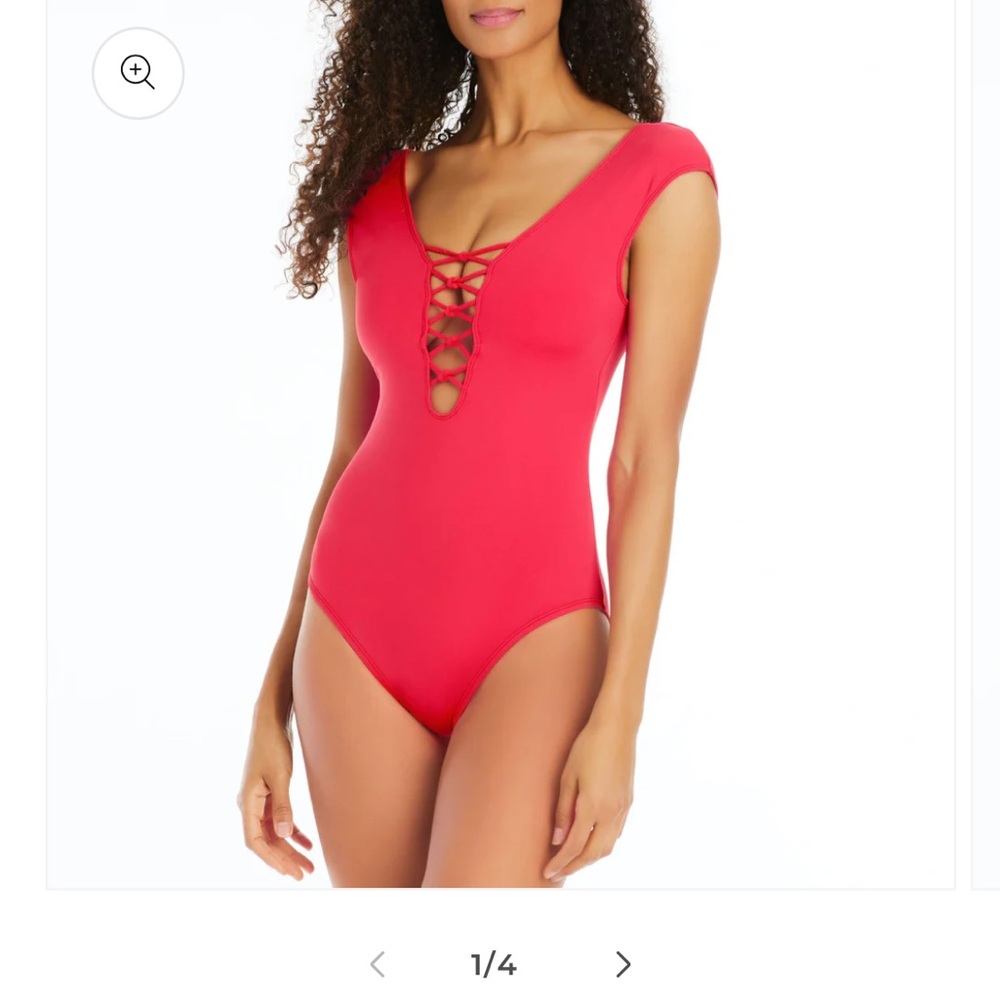 Bleu Rod Beattie cap sleeve swimsuit